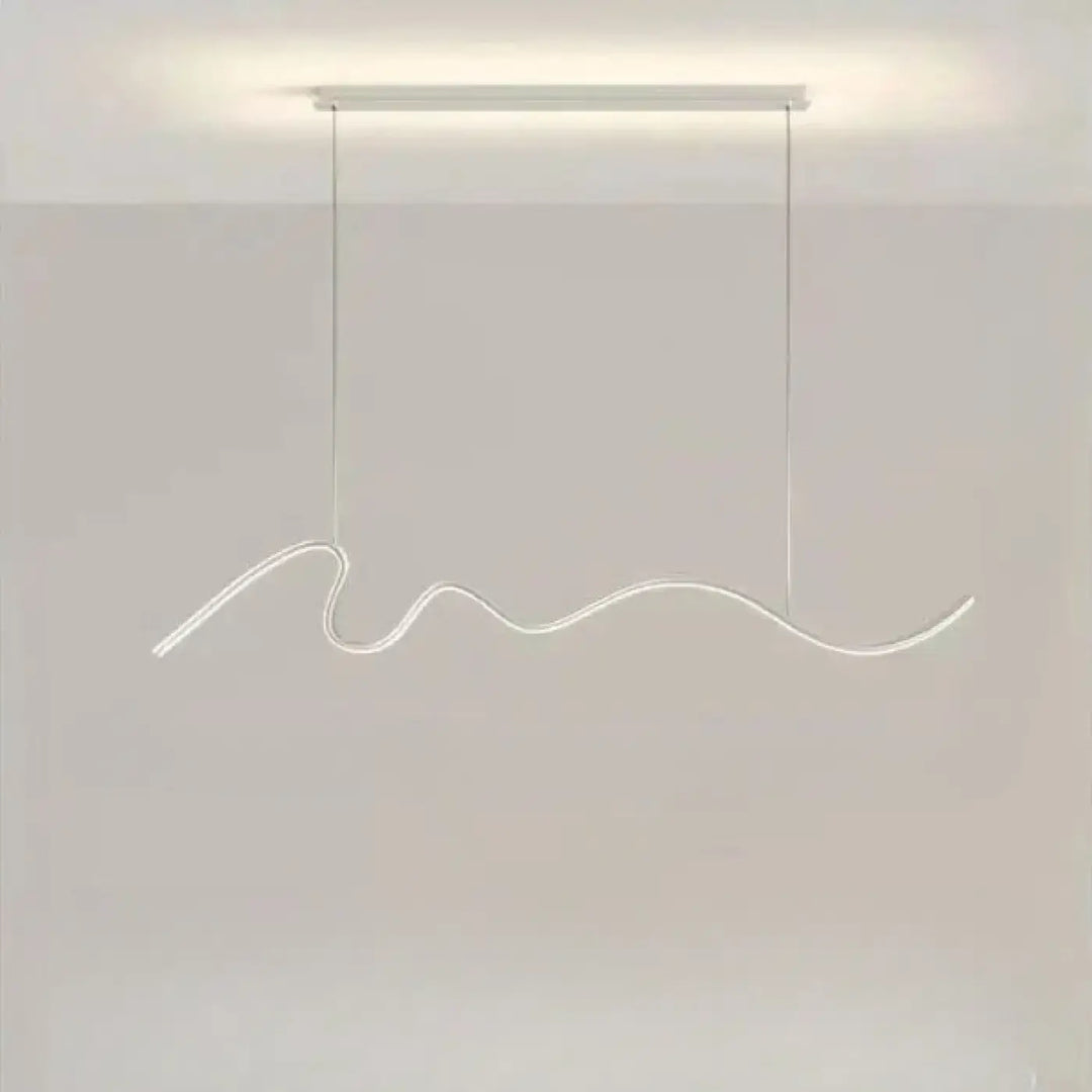 Suspension luminaire olaka blanc design ondulée minimaliste led moderne pour un éclairage élégant
