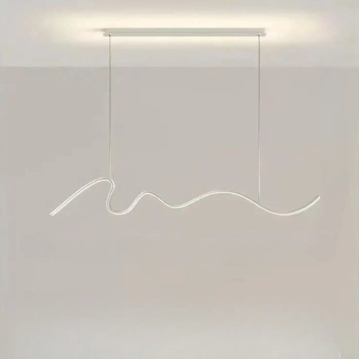 Suspension luminaire olaka blanc design ondulée minimaliste led moderne pour un éclairage élégant