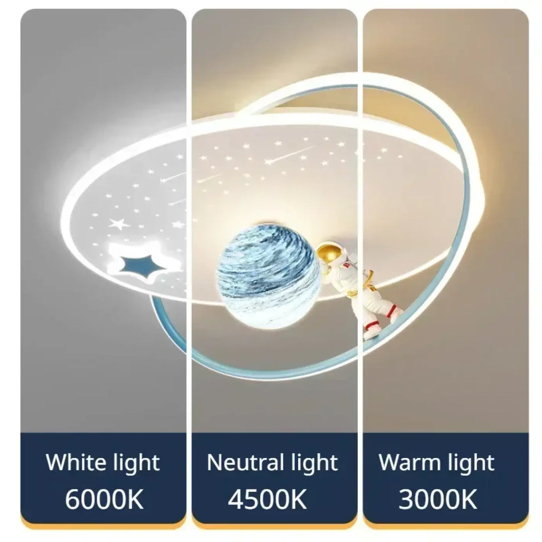 Suspension luminaire design planète et anneaux led moderne