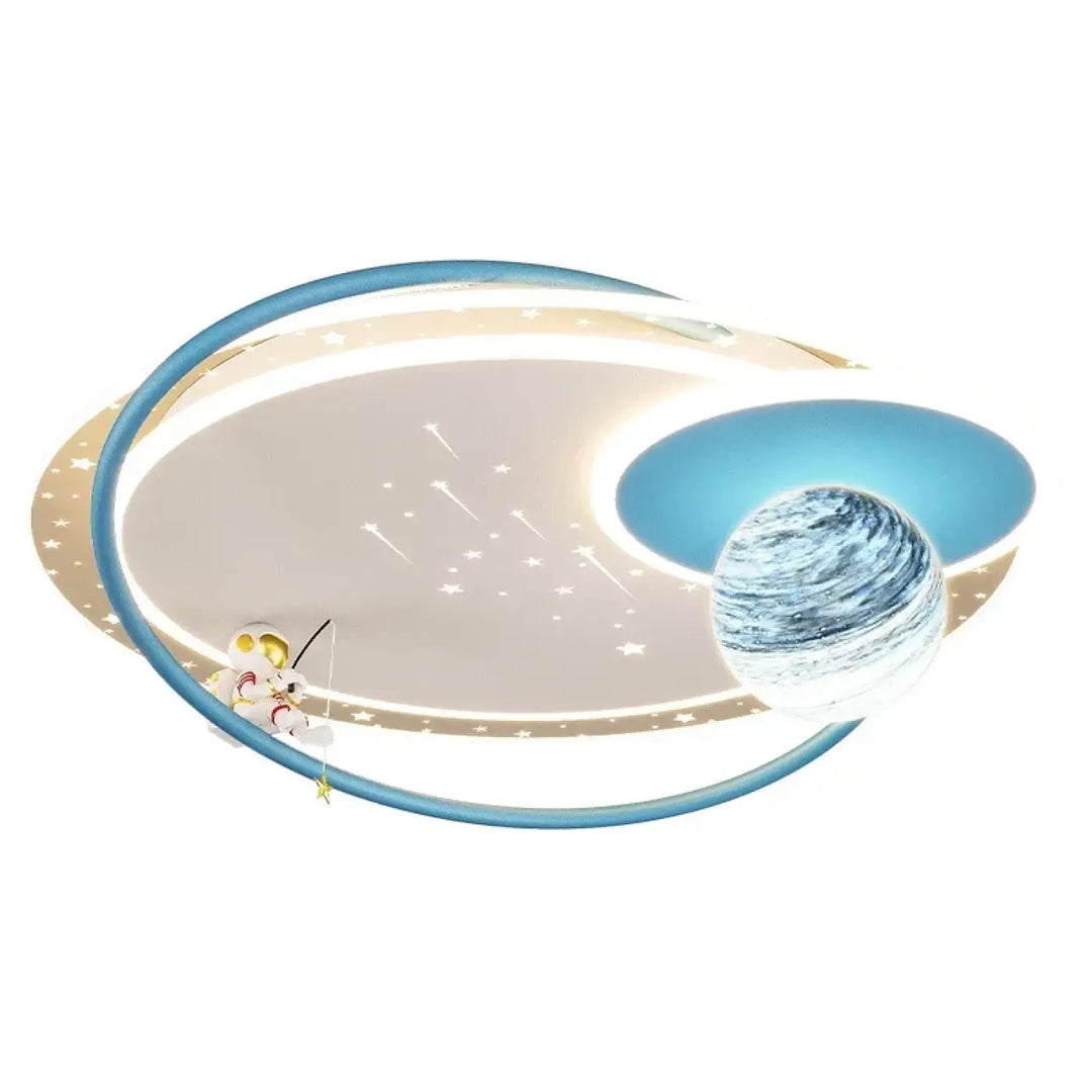 Suspension luminaire design planète et anneaux led moderne