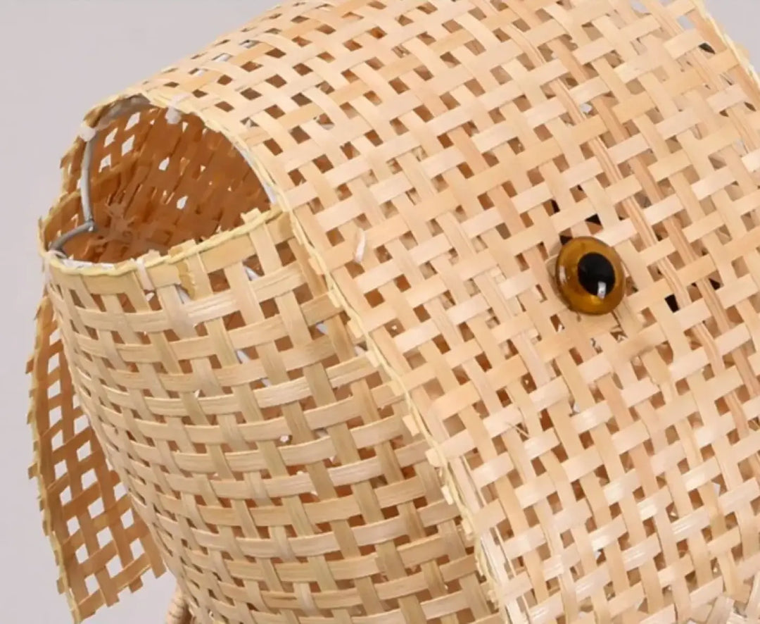 Suspension luminaire design poisson en osier naturel chic