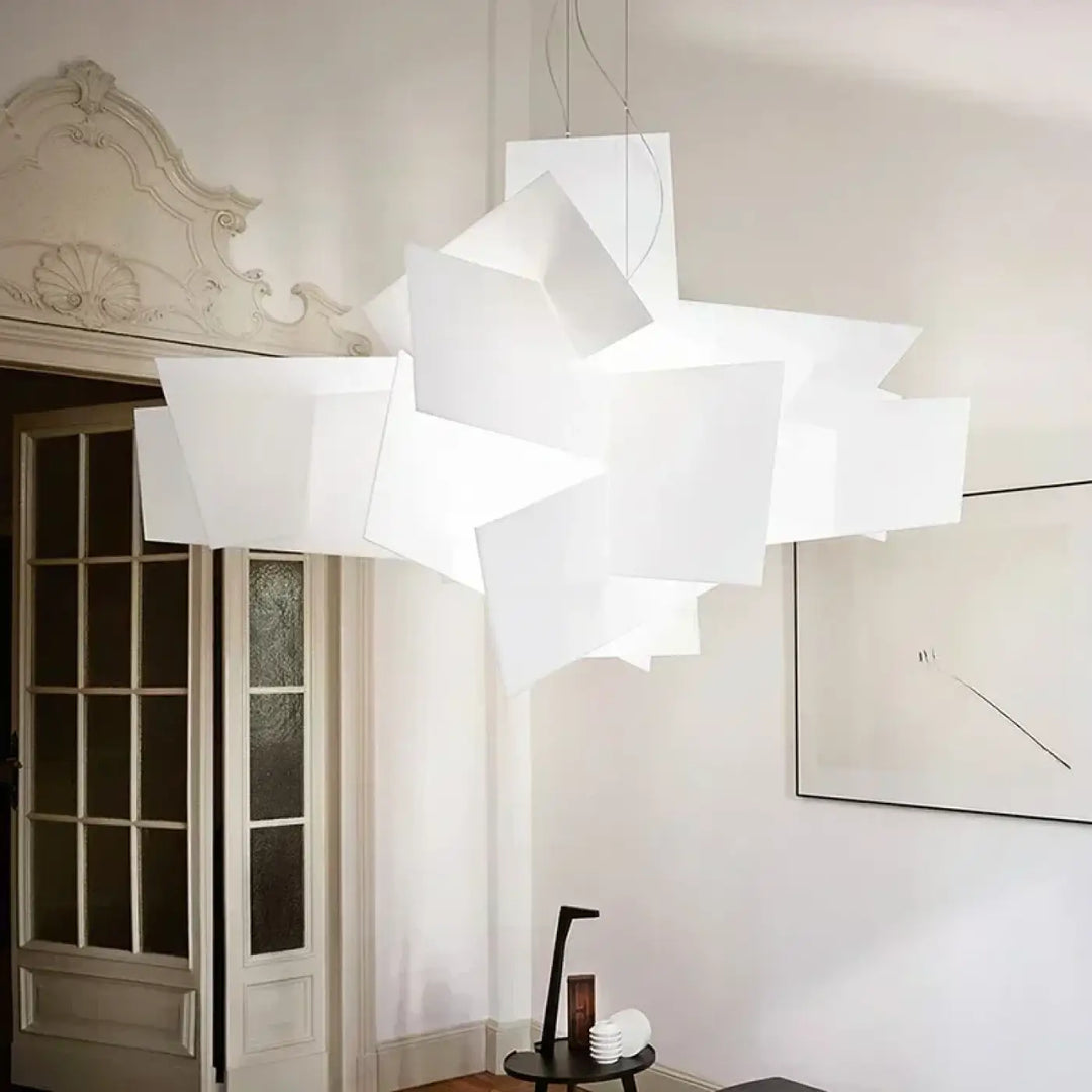 Suspension Luminaire Design Sculptural Rouge Ou Blanc Chic Élégant