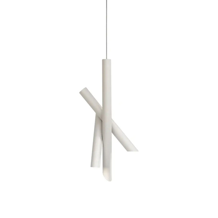 Suspension luminaire konoto blanc minimaliste avec tubes croisés en forme cylindrique pour éclairage intérieur design