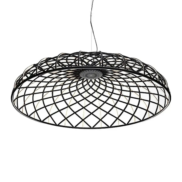 Suspension luminaire en dôme tressé au design naturel et bohème