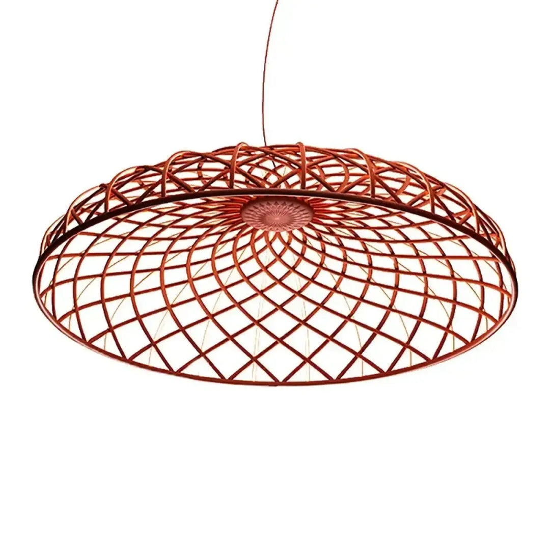 Suspension luminaire en dôme tressé au design naturel et bohème