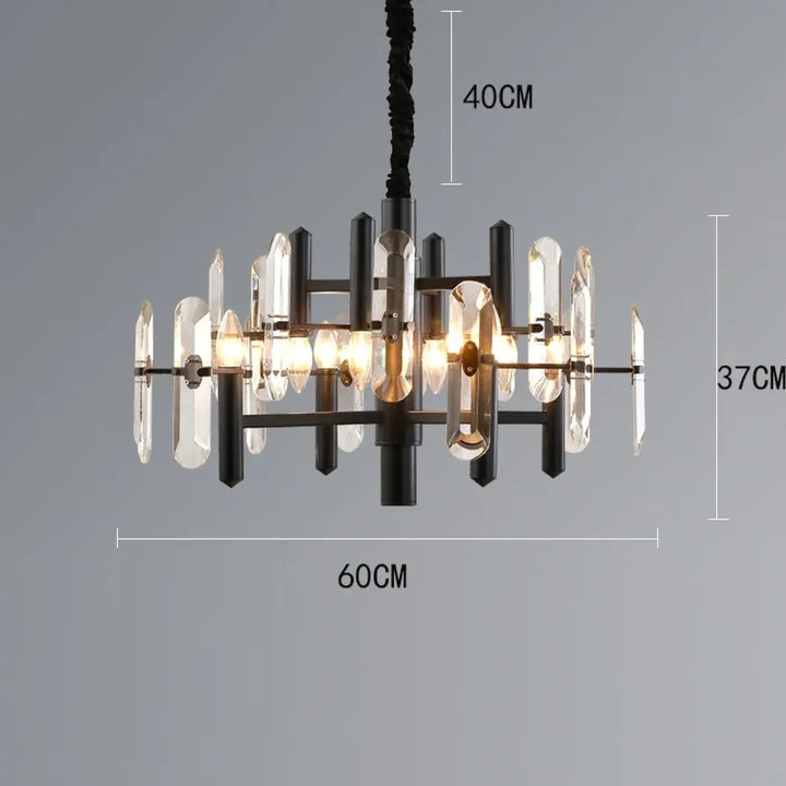 Suspension luminaire doré noir avec design élégant