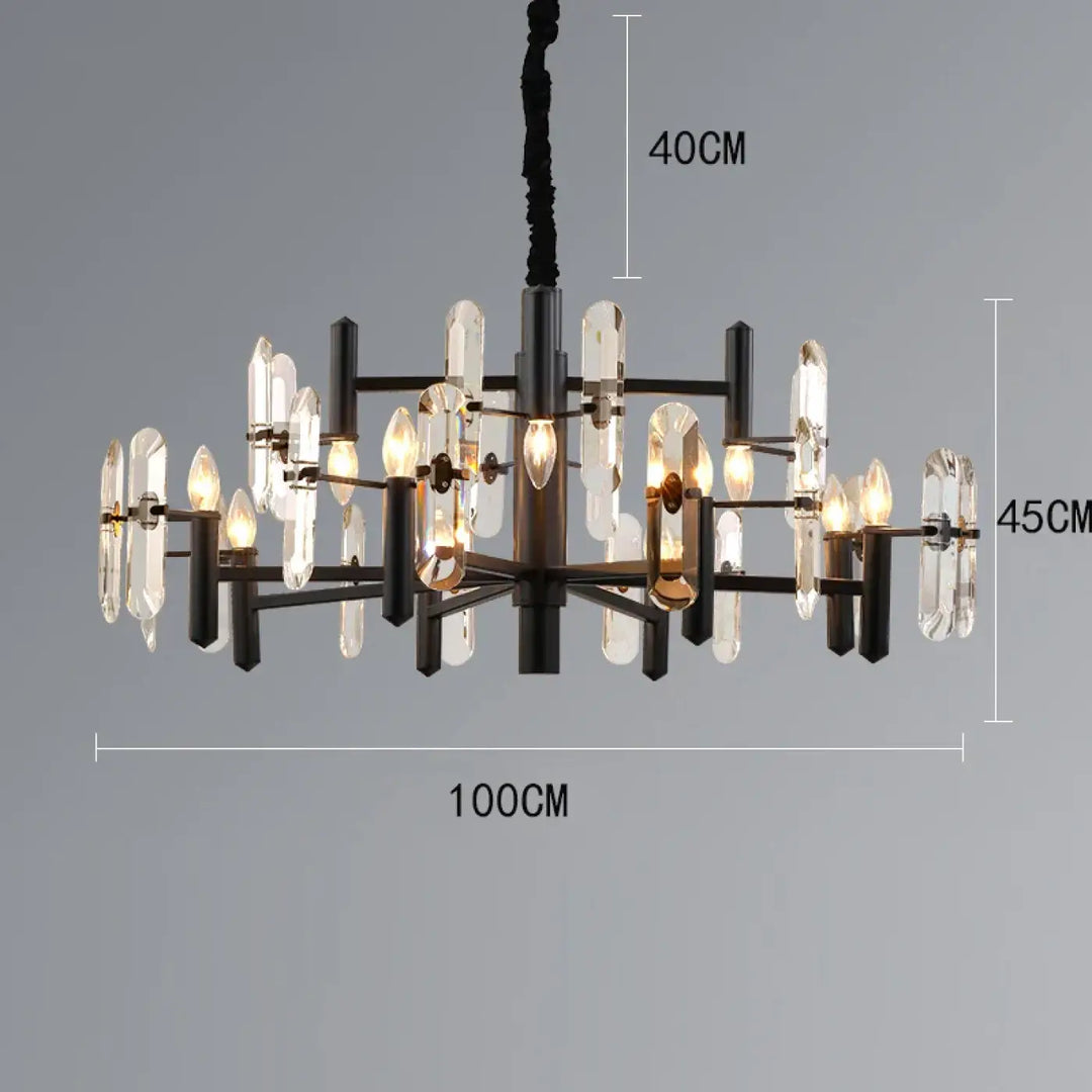 Suspension luminaire doré noir avec design élégant