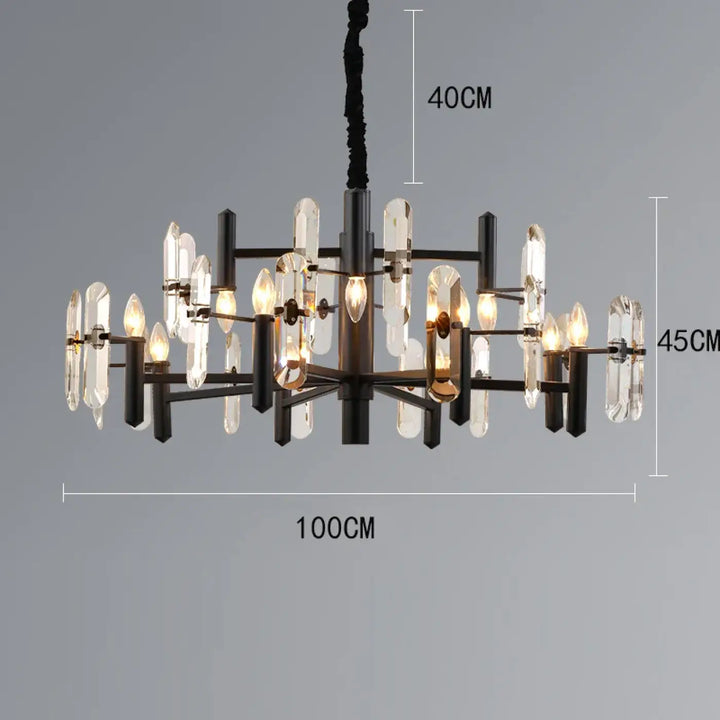 Suspension luminaire doré noir avec design élégant