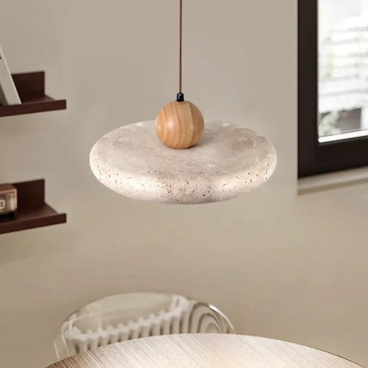 Suspension Luminaire Effet Pierre Ponce Blanche Design Minéral