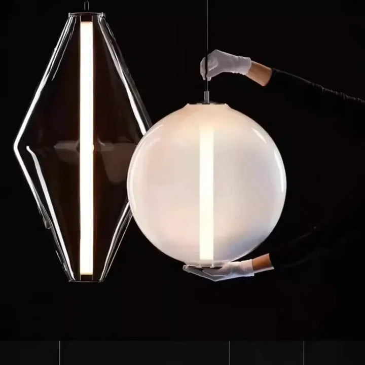 Suspension luminaire élégante style contemporain en verre