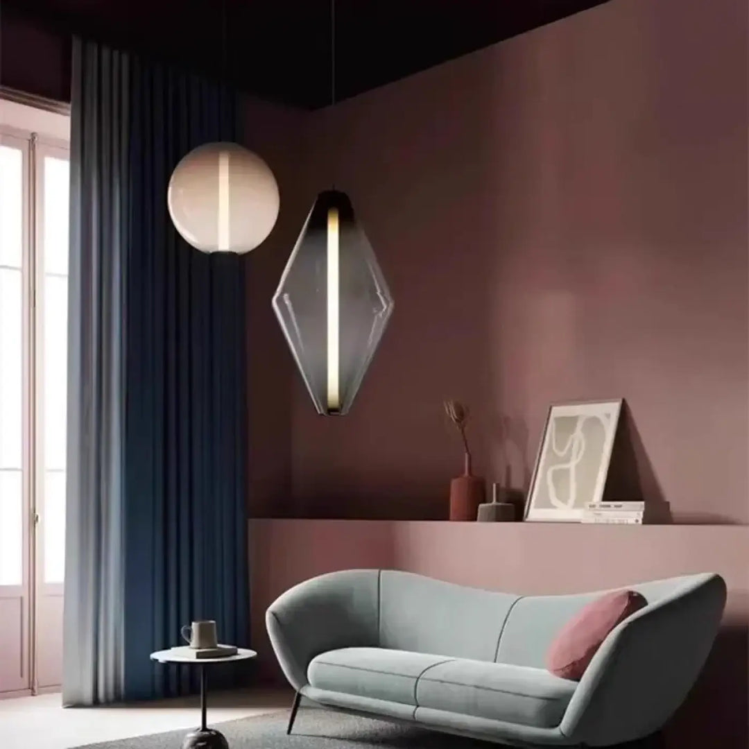 Suspension luminaire élégante style contemporain en verre