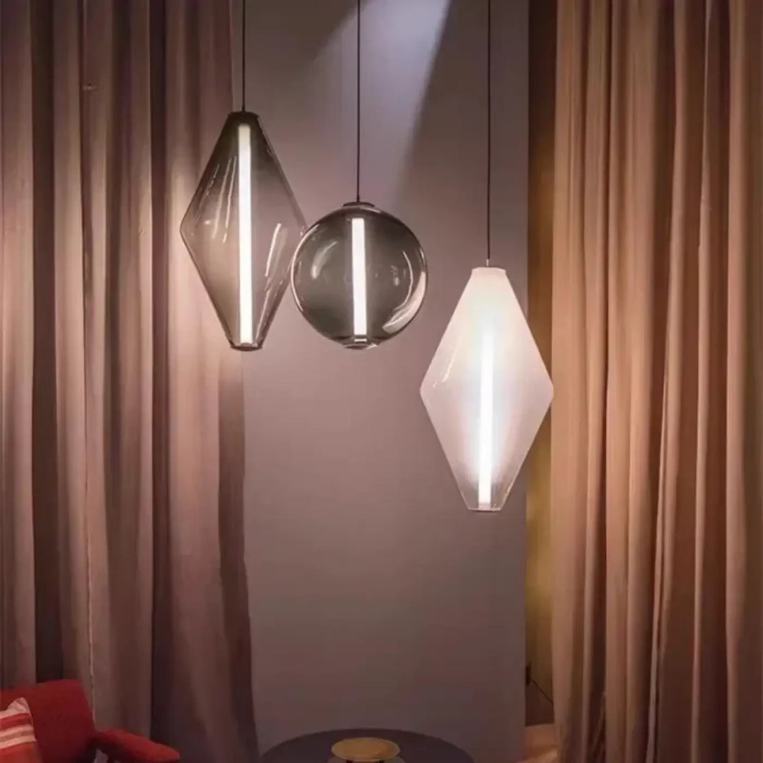 Suspension luminaire élégante style contemporain en verre