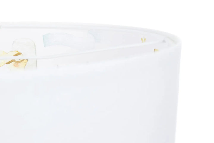 Suspension luminaire enfant blanc avec composants internes dorés et finition bleu pastel elegance pour chambre d’enfant