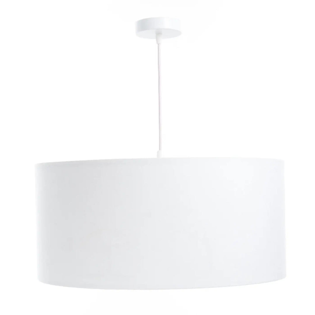 Suspension luminaire enfant blanc avec abat-jour en tissu lisse et fixation de plafond assortie sweet dreams classic