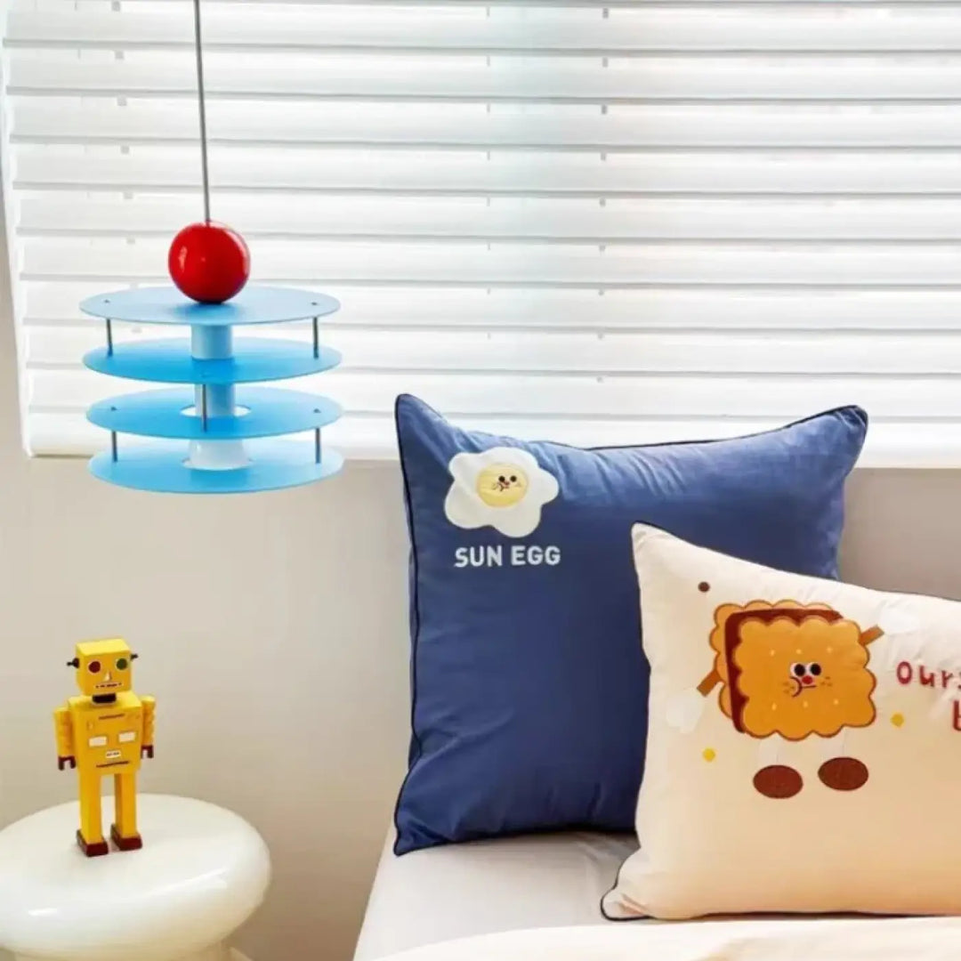 Suspension luminaire enfant bleu style design créatif moderne