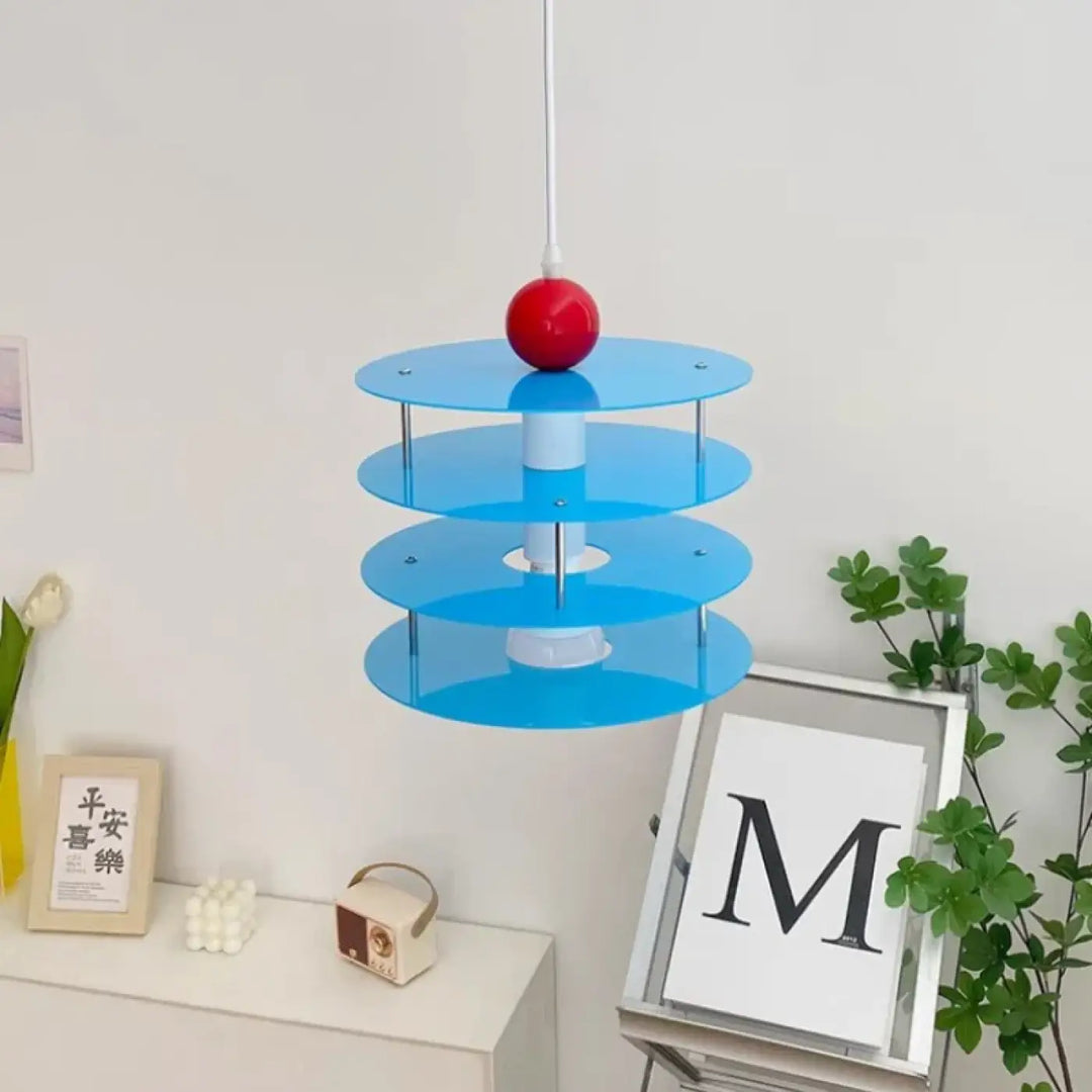 Suspension luminaire enfant bleu style design créatif moderne
