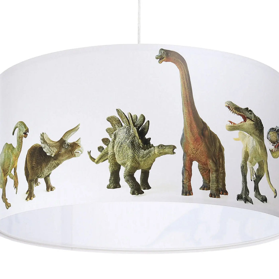 Pendant lamp Foto Kids Dinosaurs – White/Brown