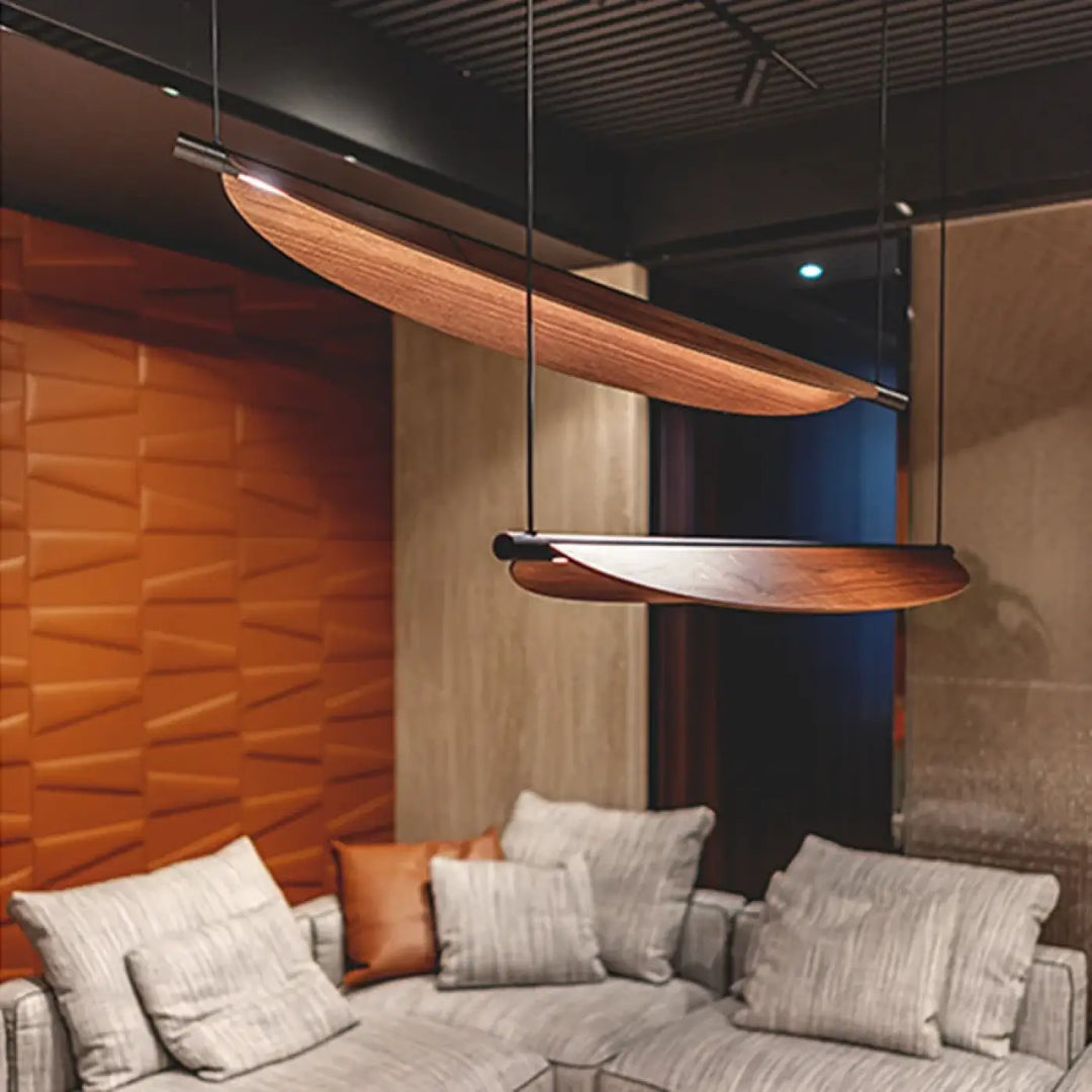 Suspension luminaire fer moderne design contemporain marron