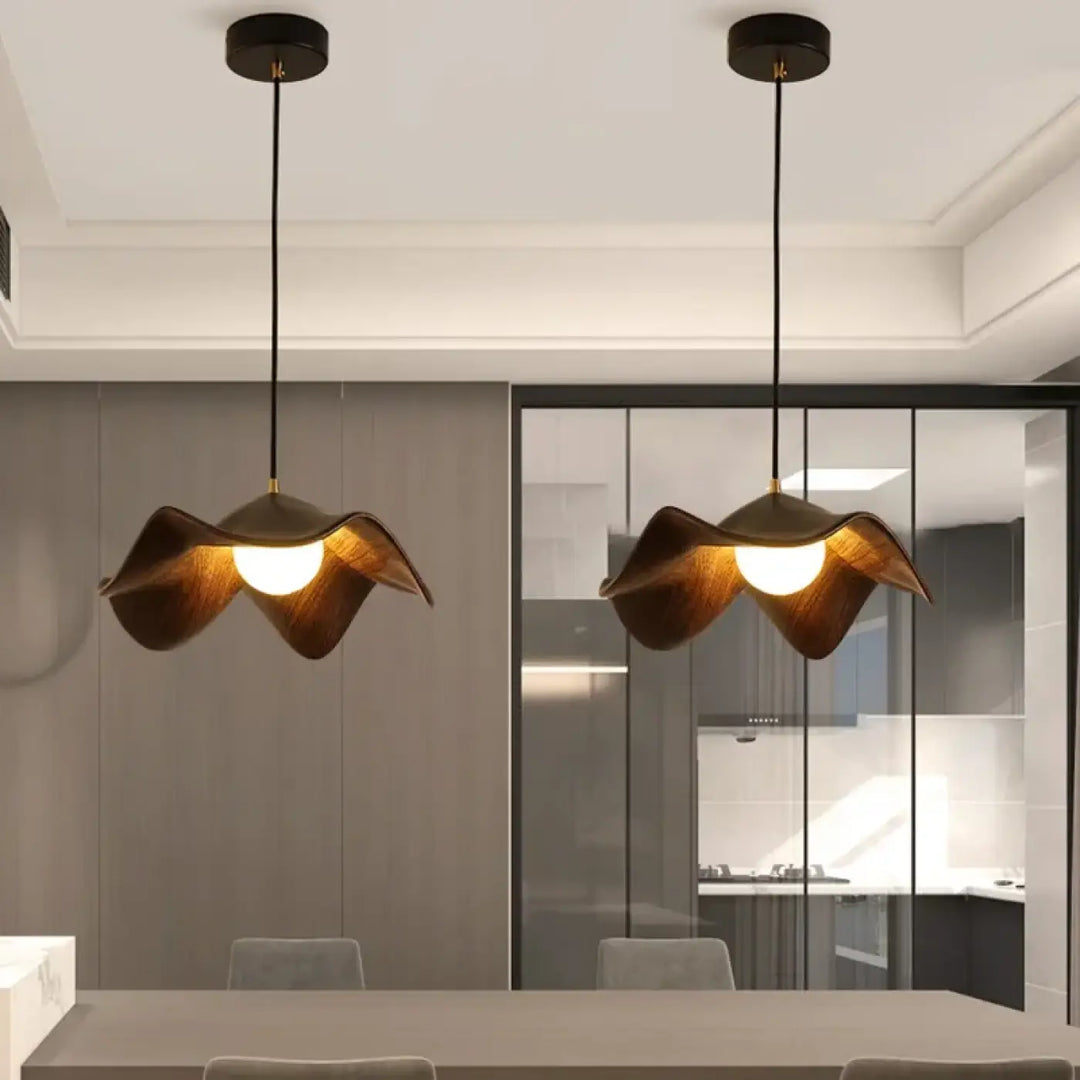Suspension Luminaire Fleur Design Scandinave Style Noir Blanc