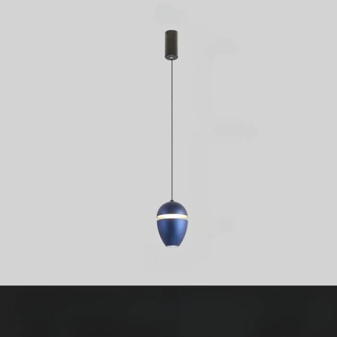 Suspension luminaire ekorn avec abat-jour en forme de goutte bleu profond et cordon noir design style moderne plus qu’un luminaire