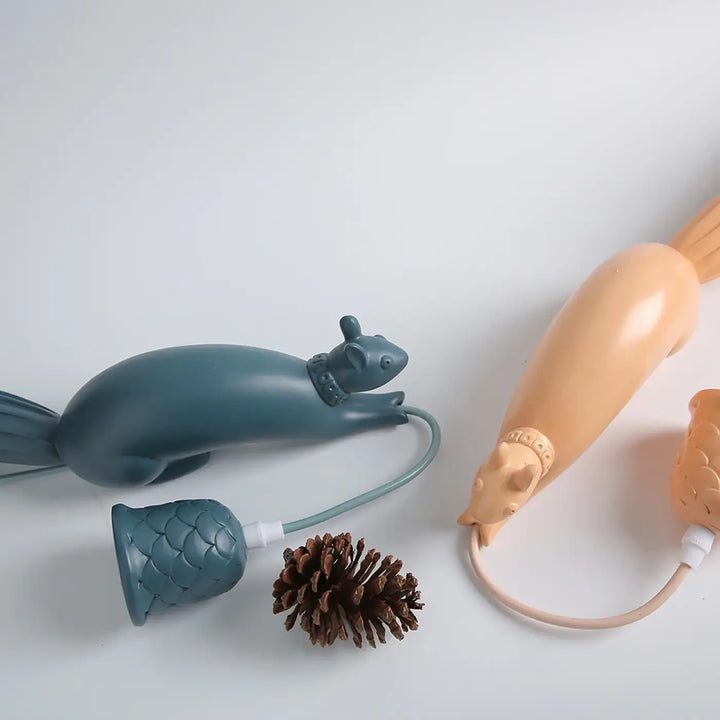 Suspension luminaire avec chargeur usb en céramique bleue forme décureuil à cloche écaillée pour décoration intérieure