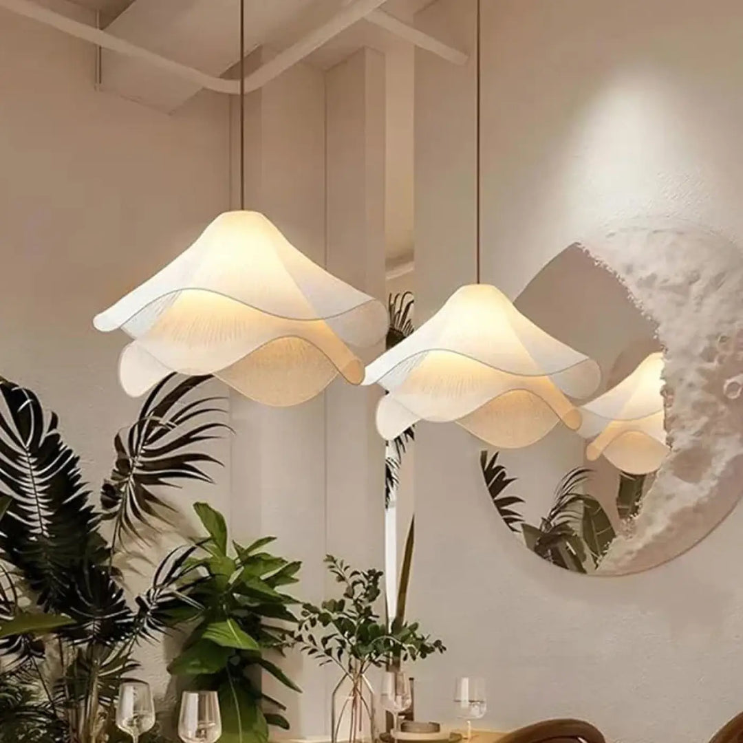 Suspension luminaire en forme de fleur plissée élégante chic