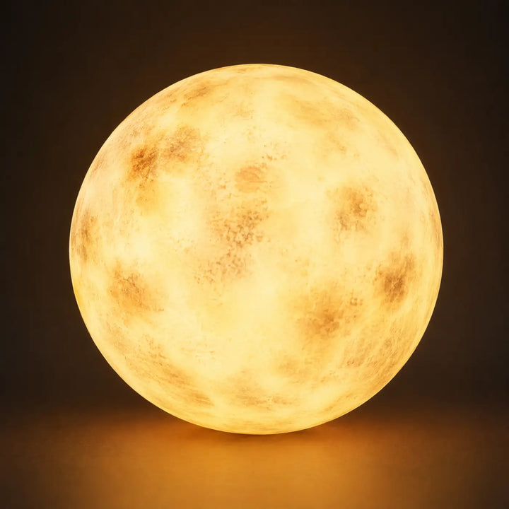 Suspension luminaire cosimo en forme de lune avec éclairage doux et surface texturée invite à l’évasion