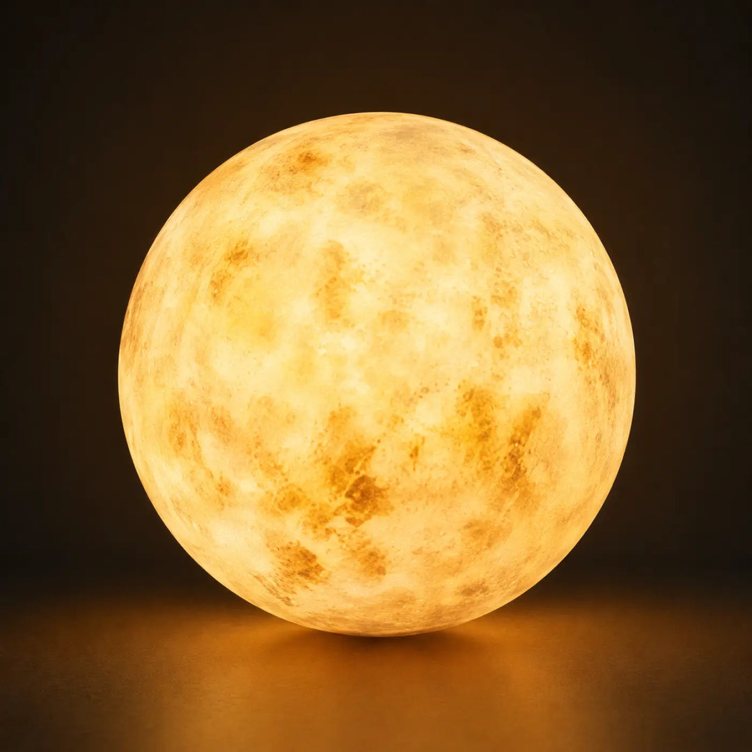 Suspension luminaire cosimo avec éclairage doux et surface texturée rappelant les cratères lunaires invite à l’évasion