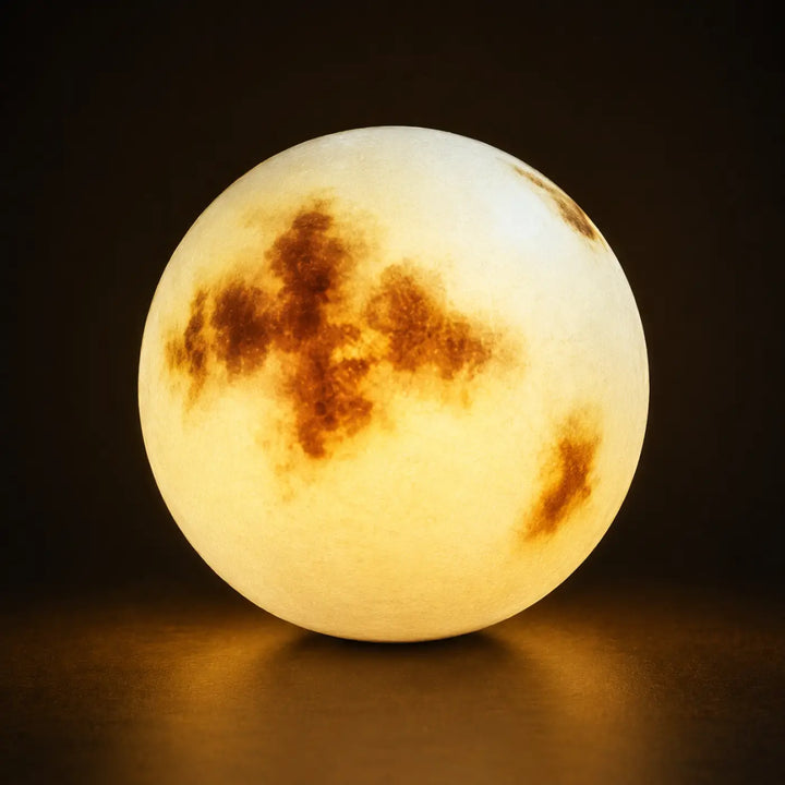 Suspension luminaire cosimo avec éclairage doux, lampe sphérique chaleureuse marbrée marron invitant à l’évasion