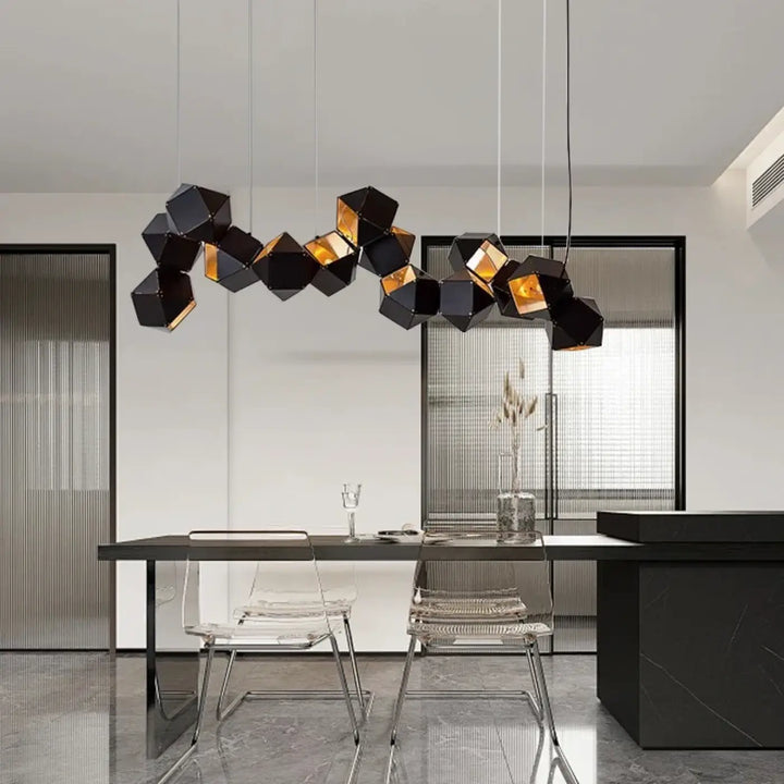 Suspension luminaire géométrique moderne ajustable chic