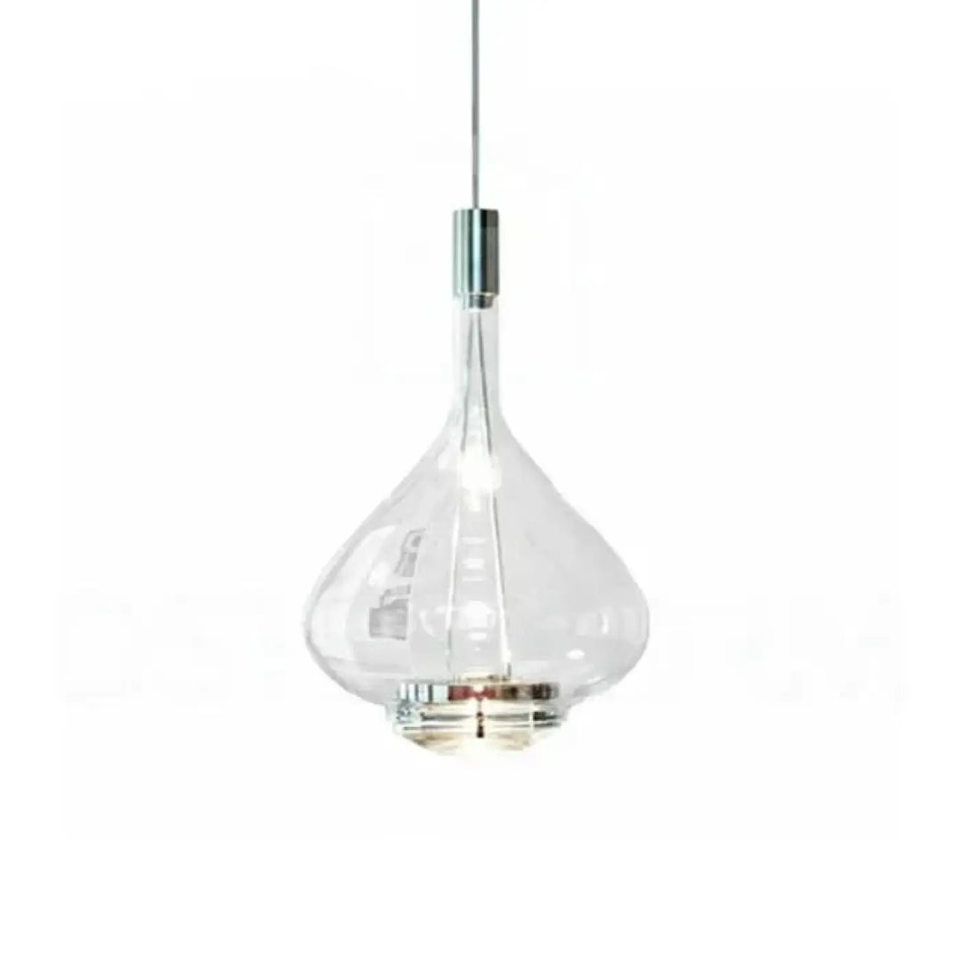 Suspension Luminaire Goutte en Verre Fumé Ambre ou Cuivré