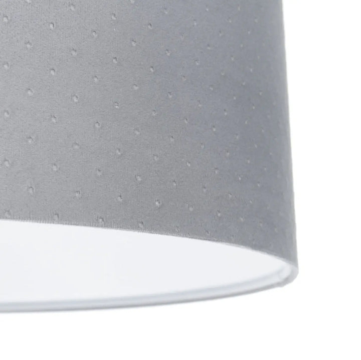Suspension luminaire gris clair avec abat-jour texturé à motif discret pour un éclairage classique jasmin blanc