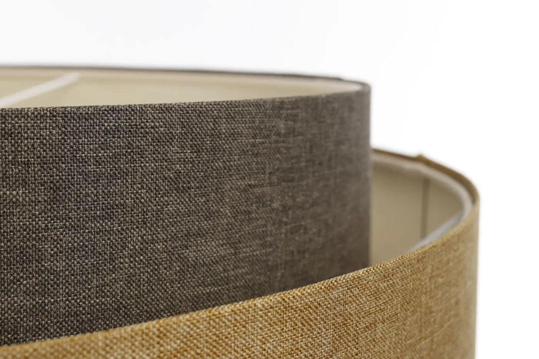 Deux anneaux d abat-jour en tissu marron texturé et tan tissé pour suspension luminaire doblo boho élégant gris vert marron