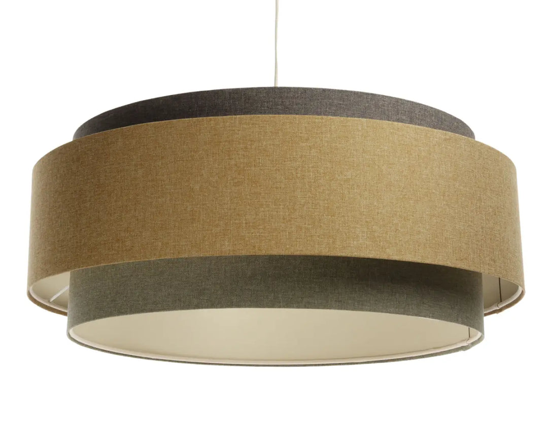 Pendant lamp Doblo BOHO ELEGANT – Grey green/Grey brown/Ecru/Mustard yellow