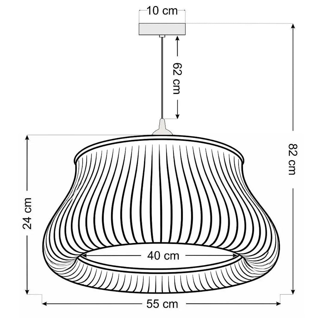 Suspension luminaire oblo gris avec design côtelé moderne en finition métallique pour éclairage intérieur élégant