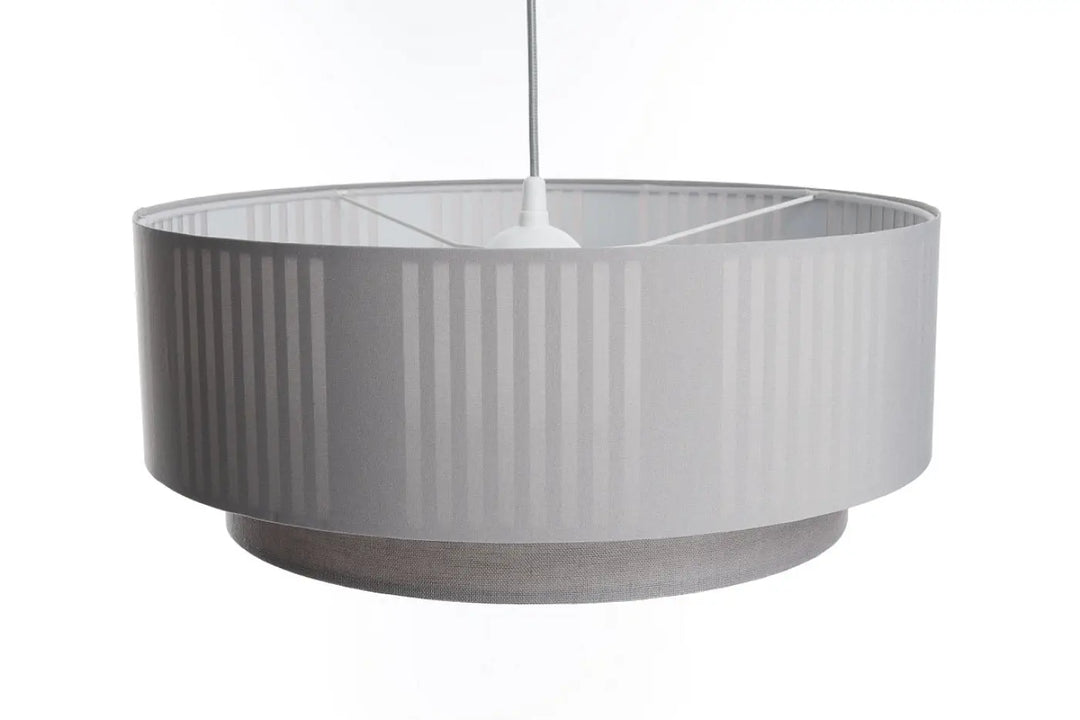 Suspension luminaire grise duo lami line avec abat-jour plissé gris au design moderne et élégant