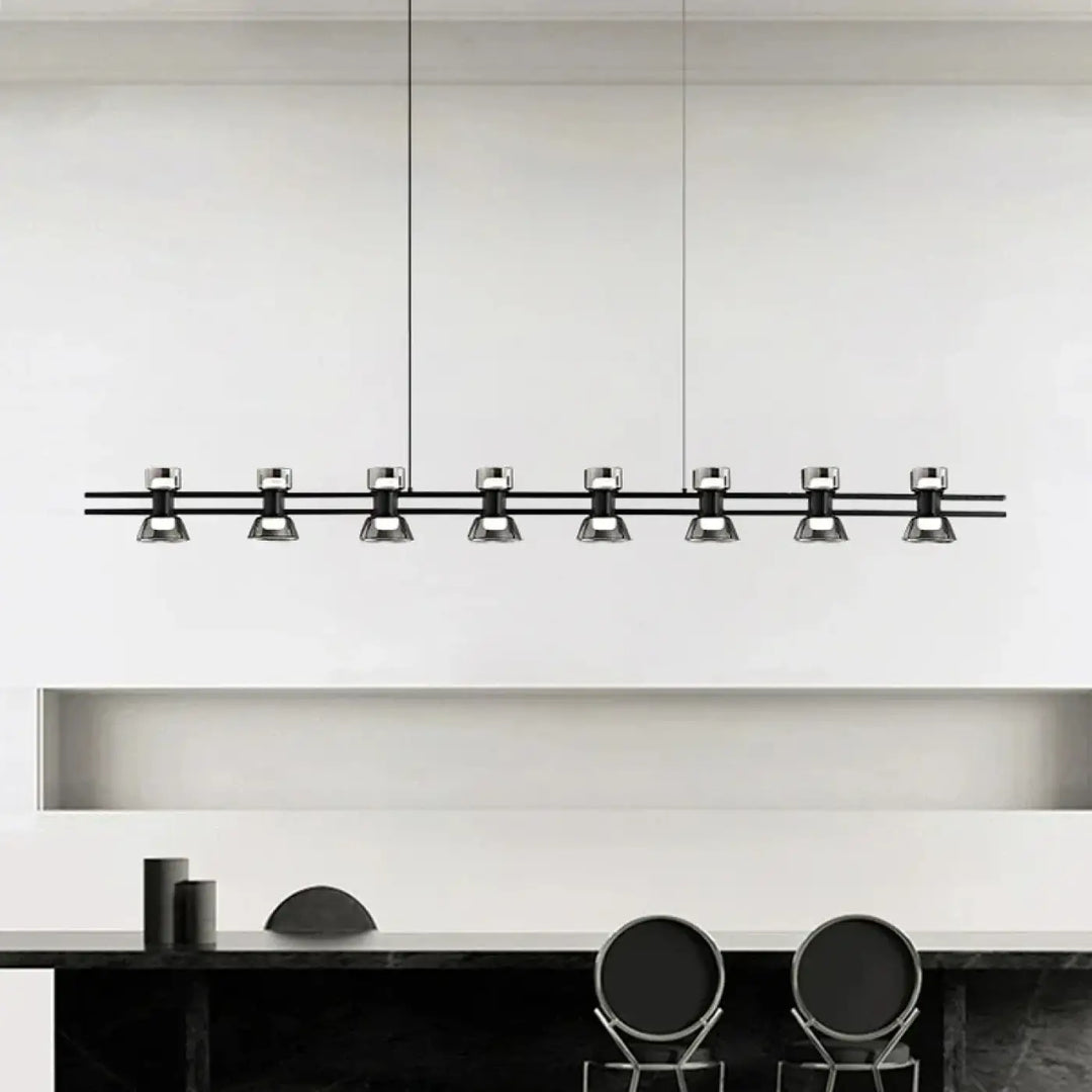 Suspension luminaire haut de gamme à 7 spots LED pour salon

