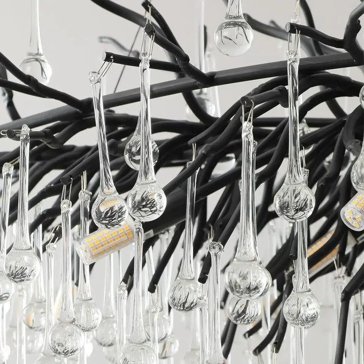 Suspension luminaire haut de gamme avec des branches noires

