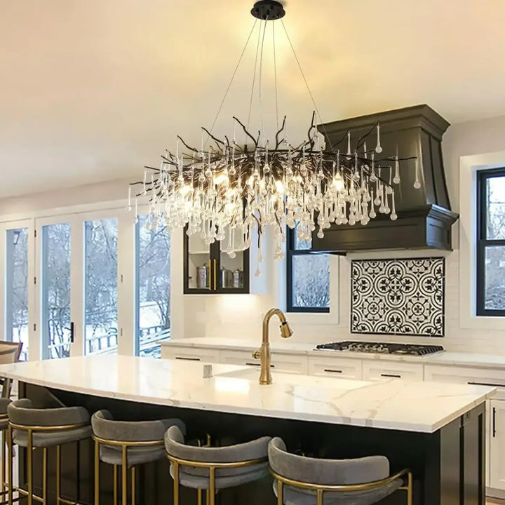 Suspension luminaire haut de gamme avec des branches noires

