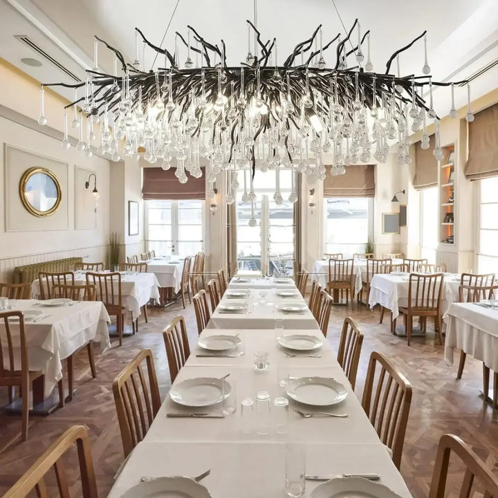 Suspension luminaire haut de gamme avec des branches noires

