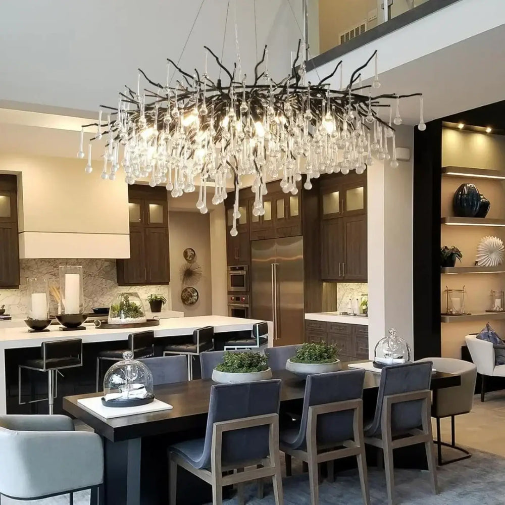 Suspension luminaire haut de gamme avec des branches noires

