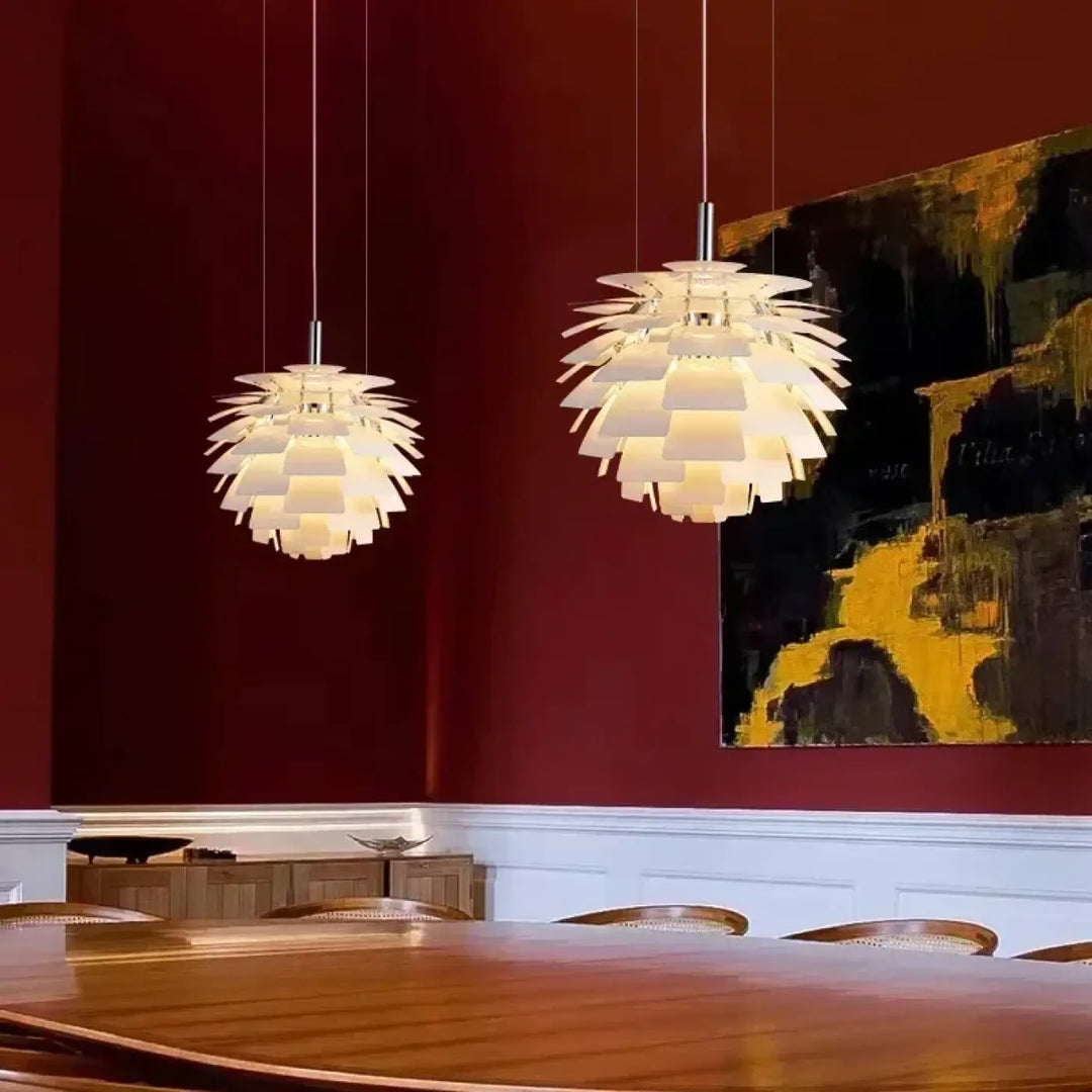 Suspension luminaire haut de gamme en forme d'artichaud

