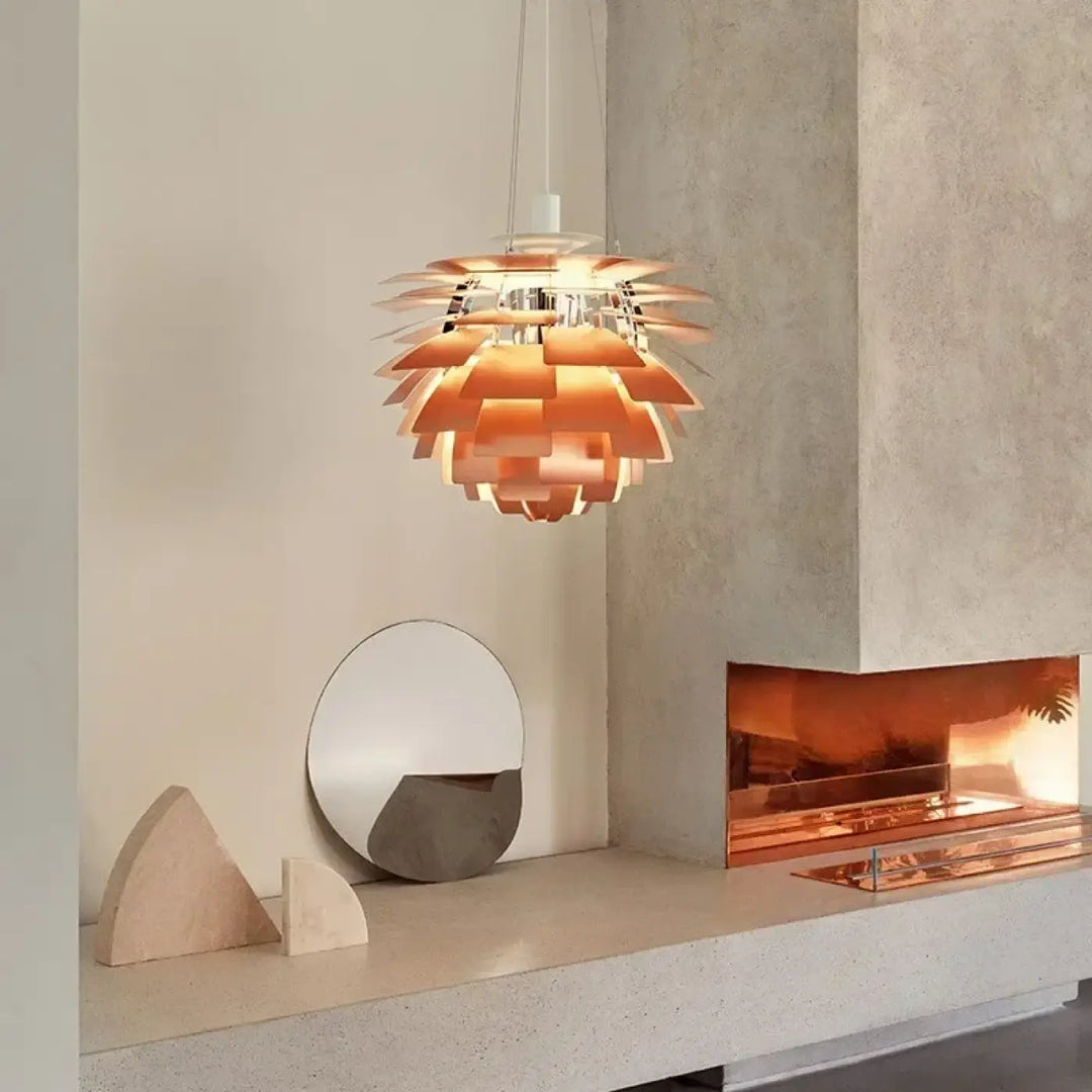 Suspension luminaire haut de gamme en forme d'artichaud

