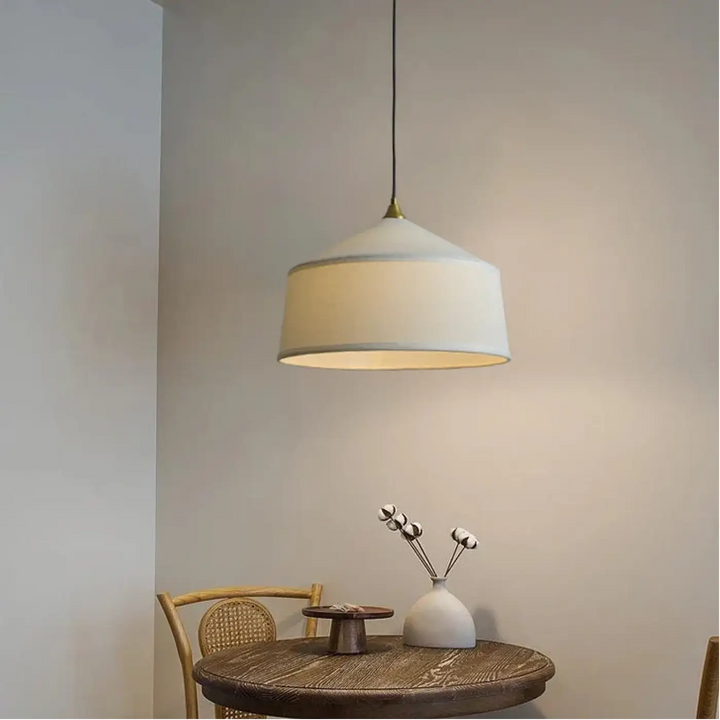 Suspension luminaire incandescente en tissus blanc ou noir