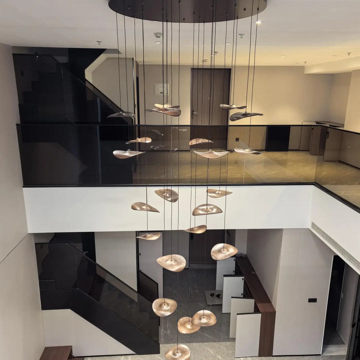 Suspension luminaire led avec abat-jour bois moderne