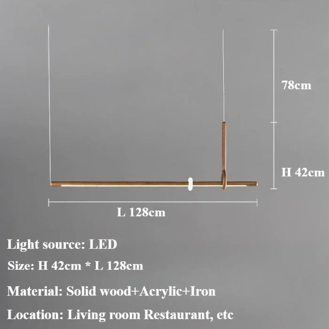 Suspension luminaire led design bois et acrylique chic