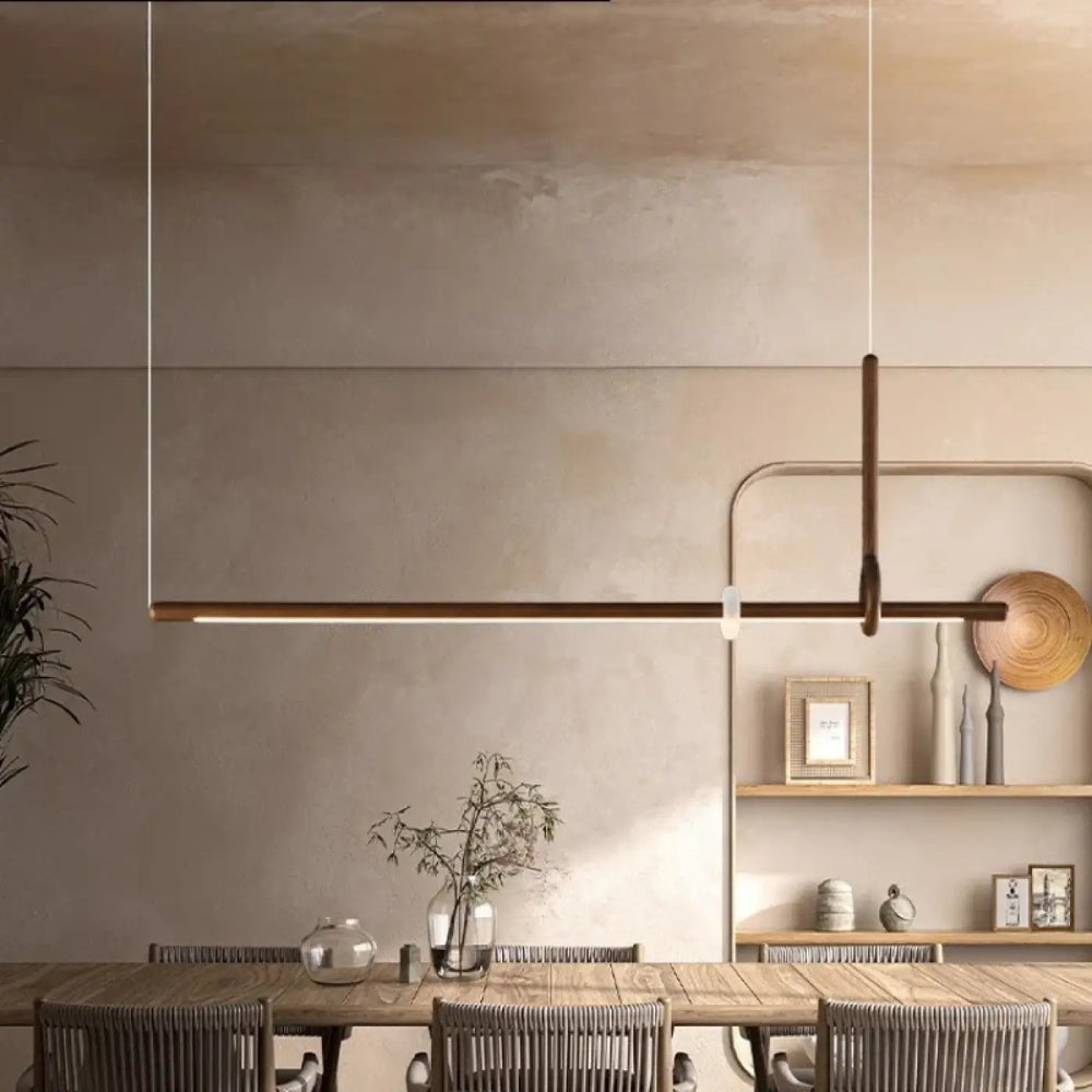 Suspension luminaire led design bois et acrylique chic