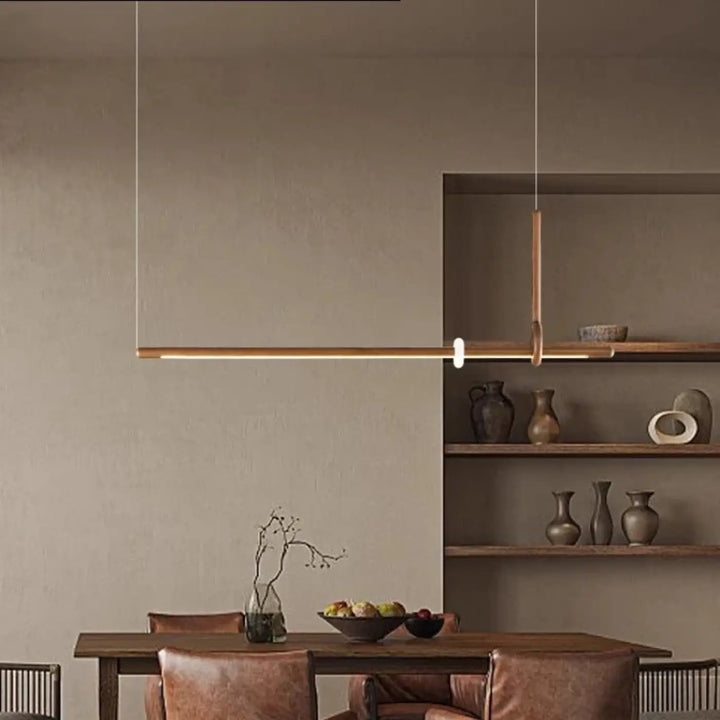 Suspension luminaire led design bois et acrylique chic