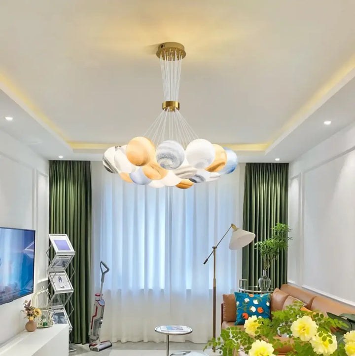 Suspension led élégant et contemporain style multicolore