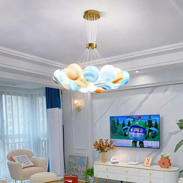 Suspension led élégant et contemporain style multicolore